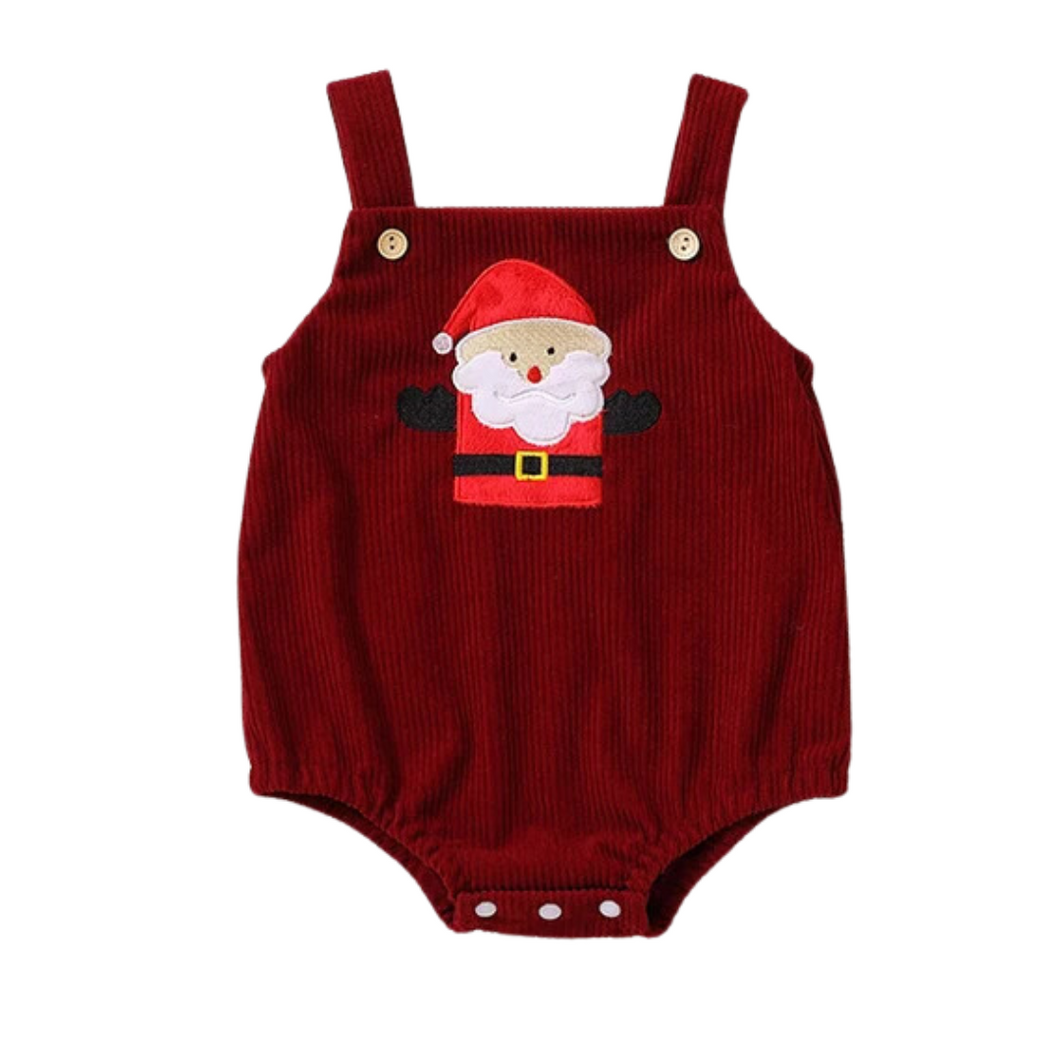 Corduroy Romper - Santa